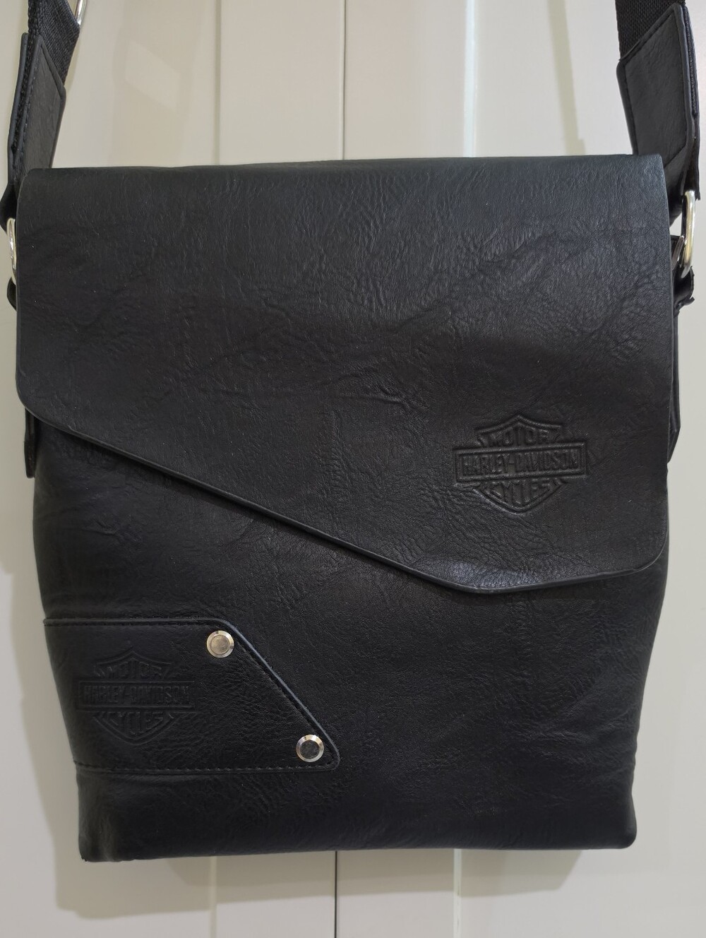Harley-Davidson Black Leather Crossbody Bag